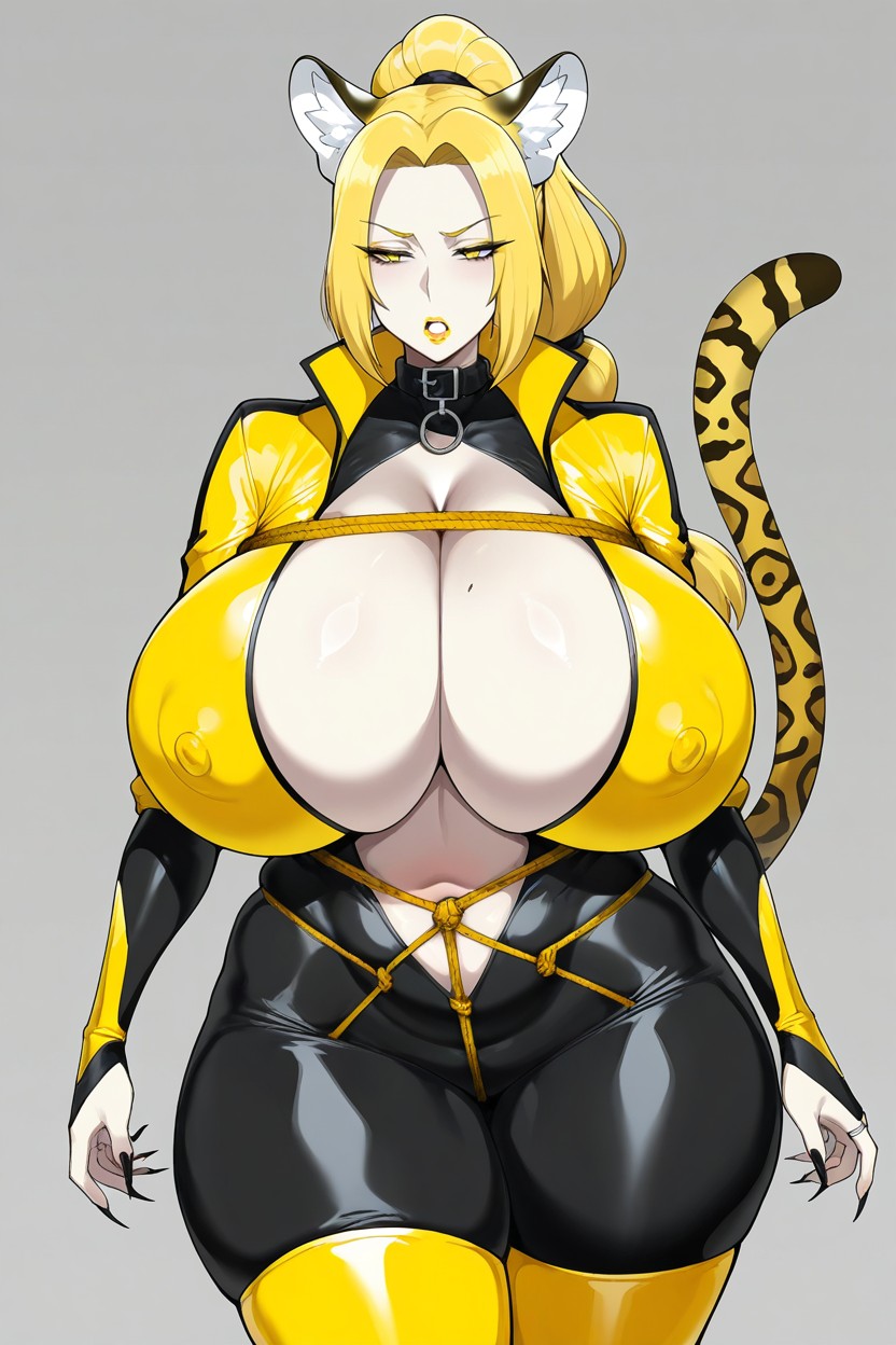 Half-open Mouth, Yellow Boots, Yellow Jacket Hentai AI Porn
