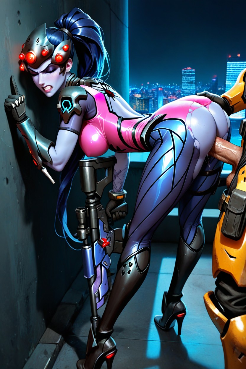 Long Legs, Widowmaker Is Furious, Body Facing The Viewer Hentai AI Porn