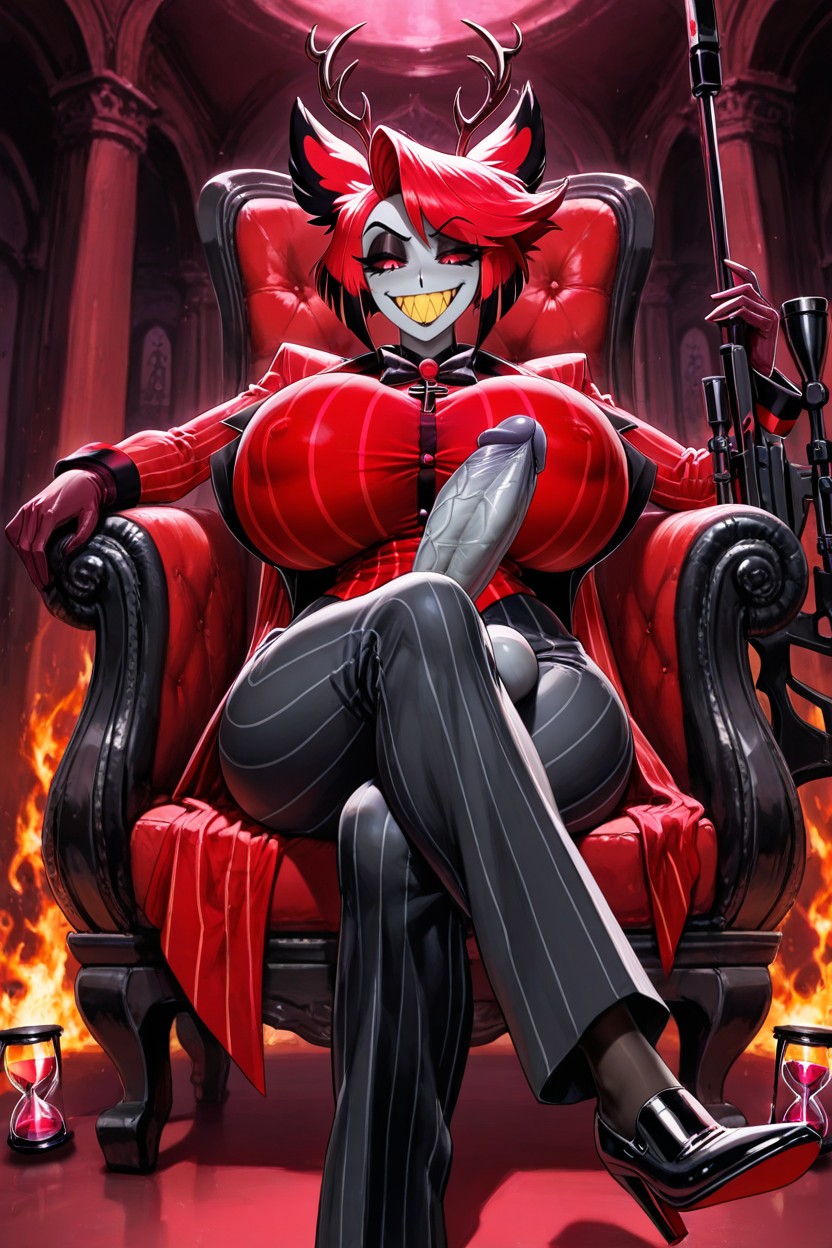 Sharp Teeth, Sitting Cross-legged, Massive Ass Hentai AI Porn