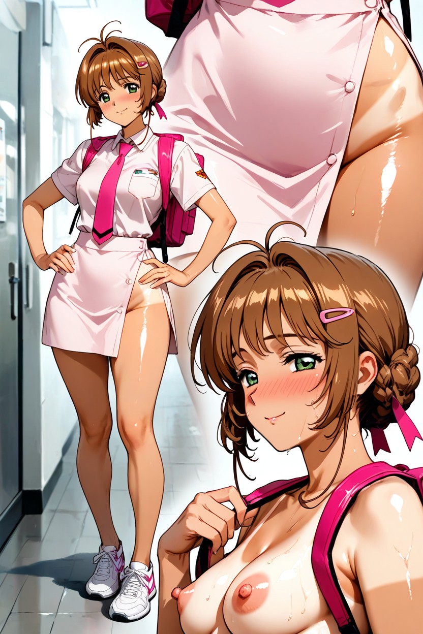 Visible Midriff, No Panties, Full Body Hentai AI Porn