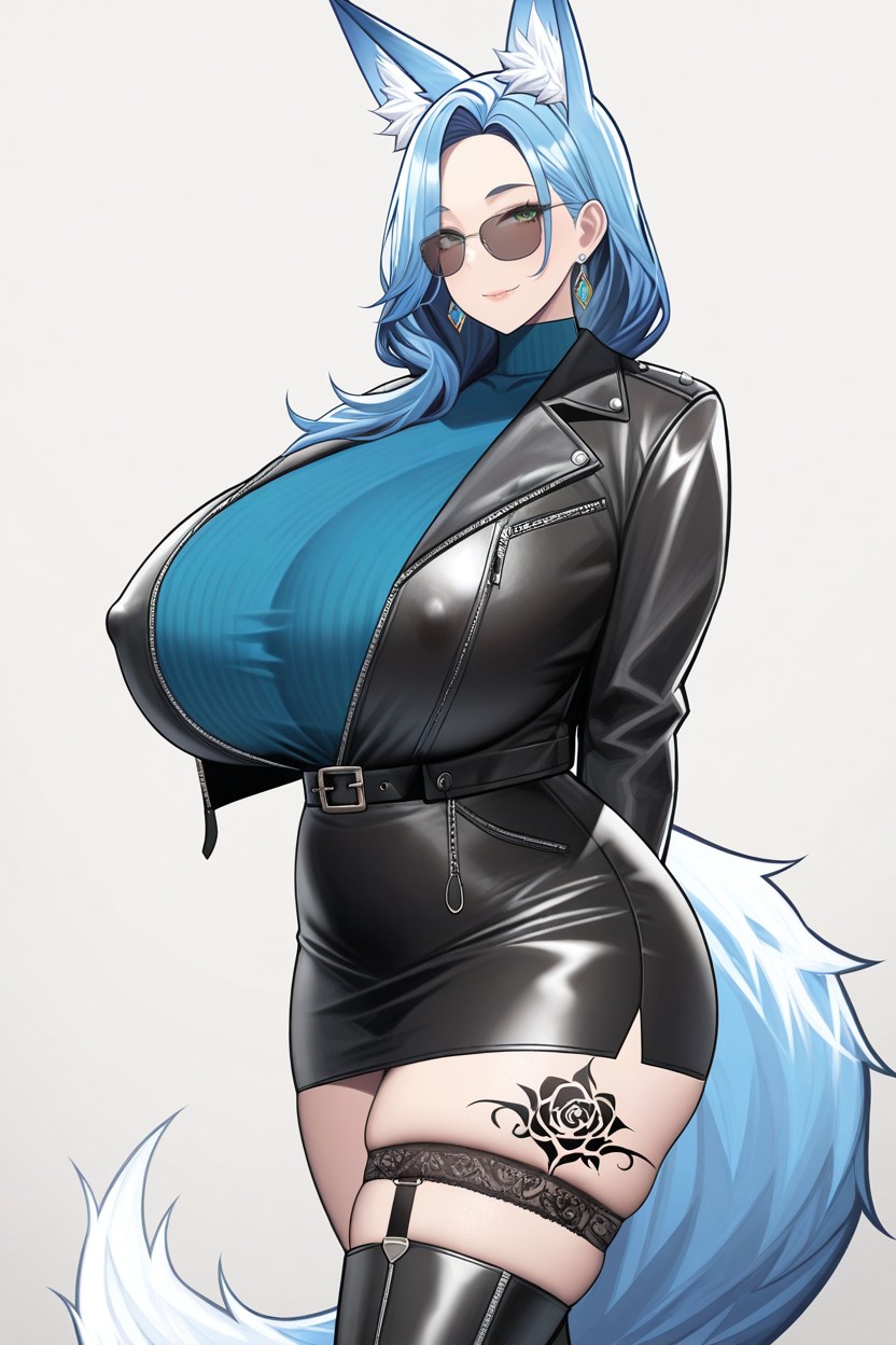 Tattoo On Thigh, 30+, Bluefox Hentai AI Porn