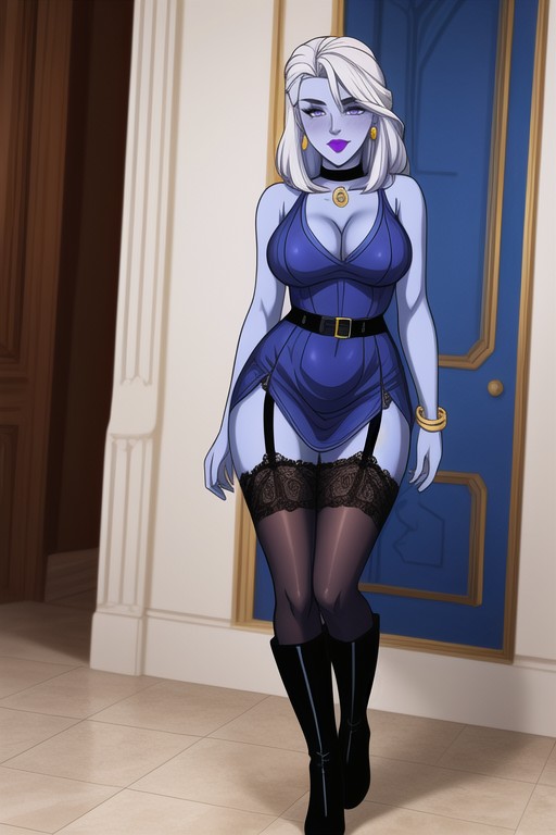 Choker, Sexy Pose, Exposed Midriff Hentai IA