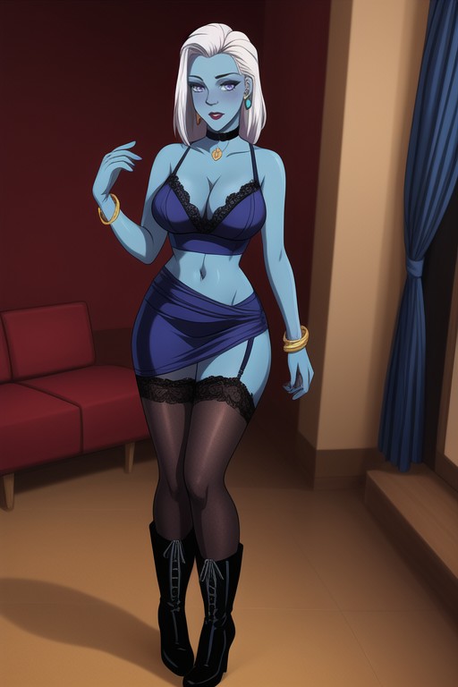 Messy Haircut, Lace Garter, Messy Hair Hentai AI Porn