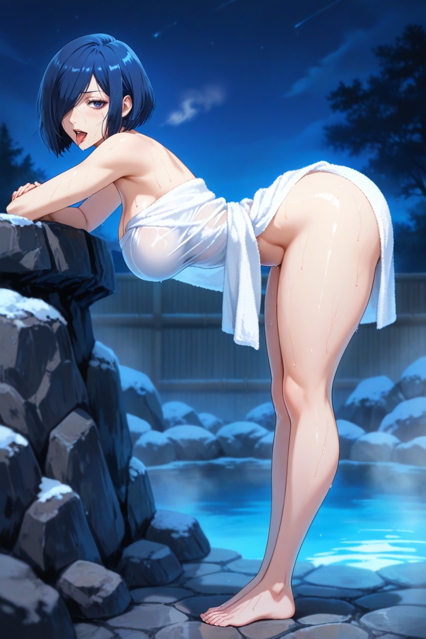 Touka Kirishima From Tokyo Ghoul, Sweat, Mouth Open Hentai IA