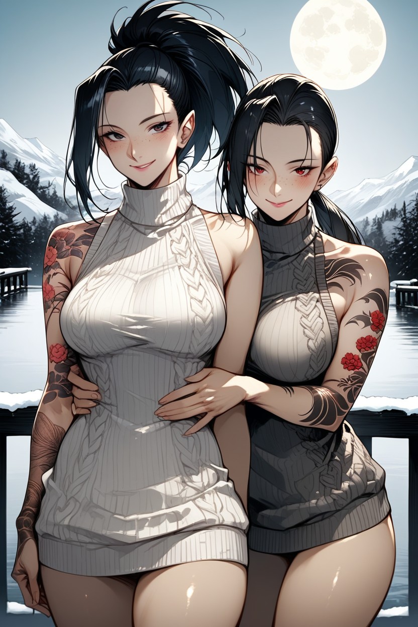 Bottomless, Balcony, Duo Hentai AI Porn