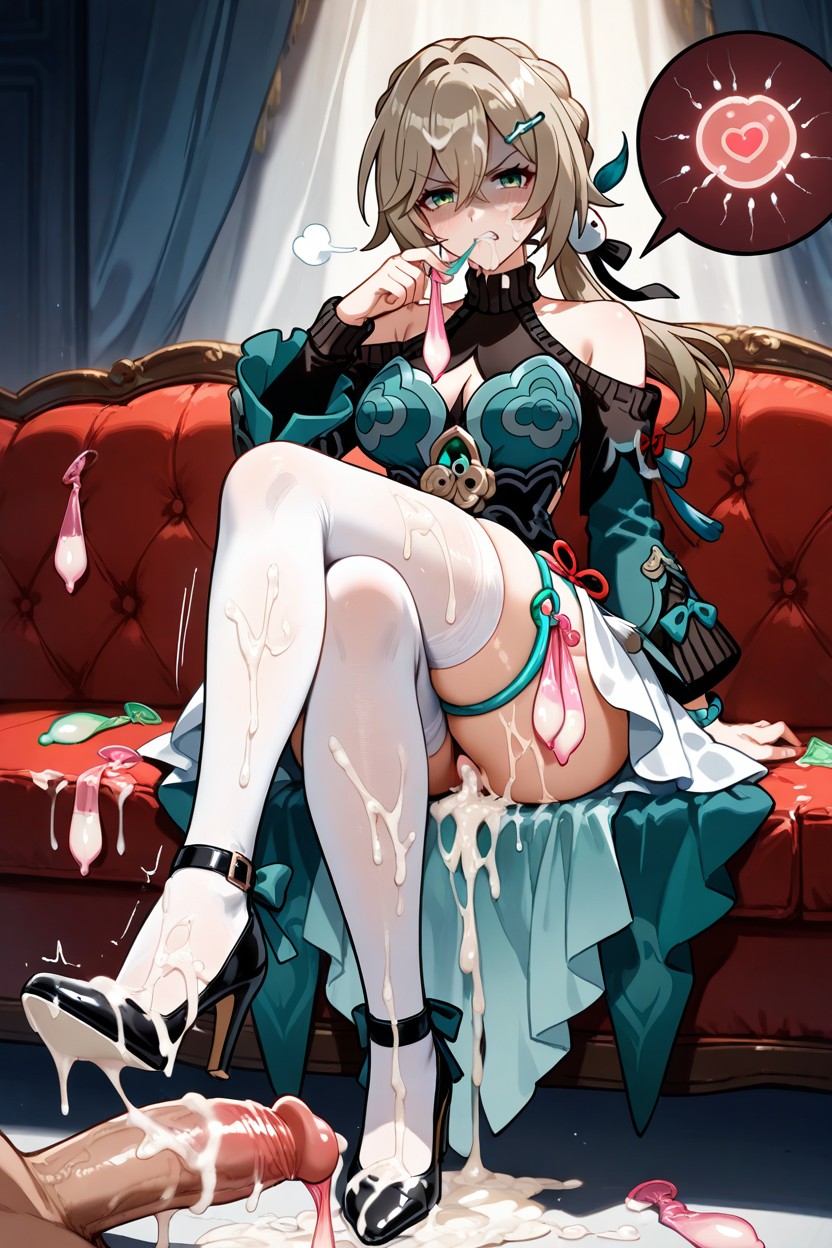 Cum On Mouth, Semen On High Heels, Motion Lines Hentai IA