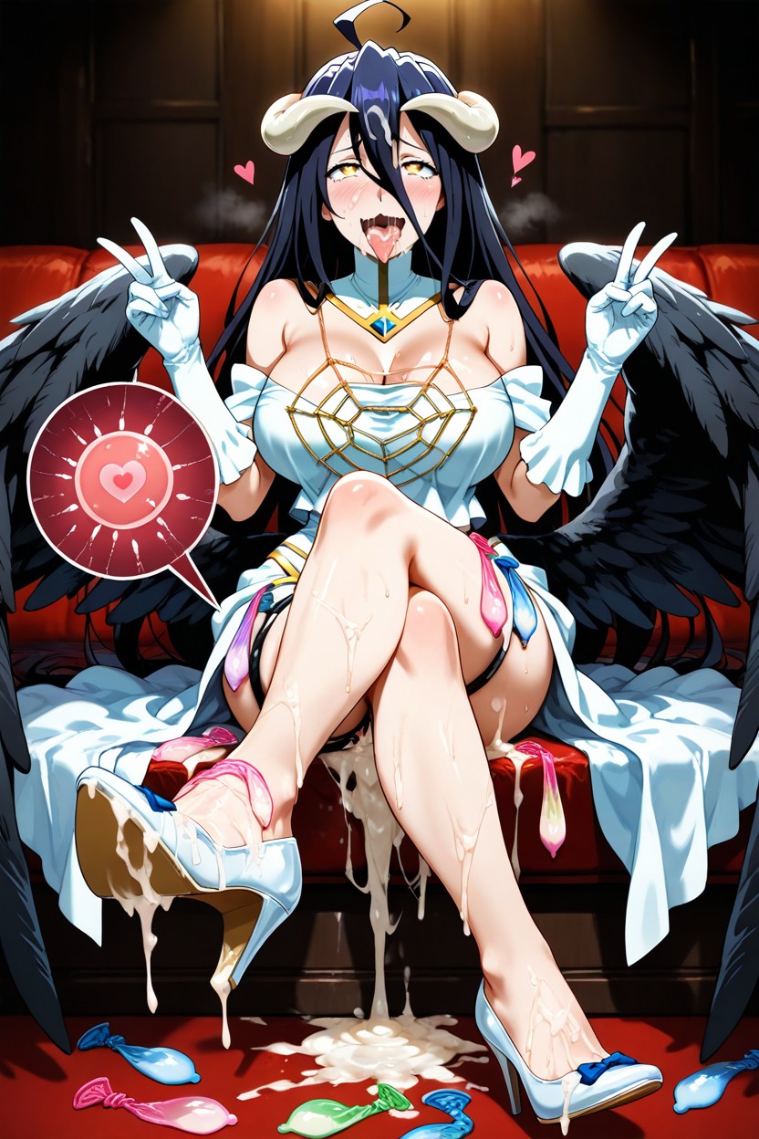 Condom, Albedo From Overlord, Cum On Shoes Hentai AI Porn