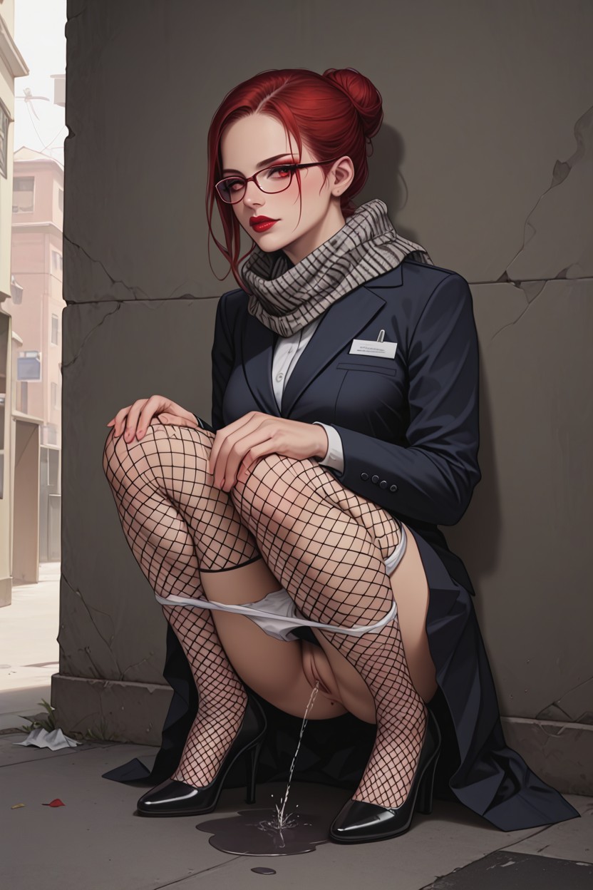 Scarf, Backyard In Desolate Place, Beautiful Porno IA Hentai