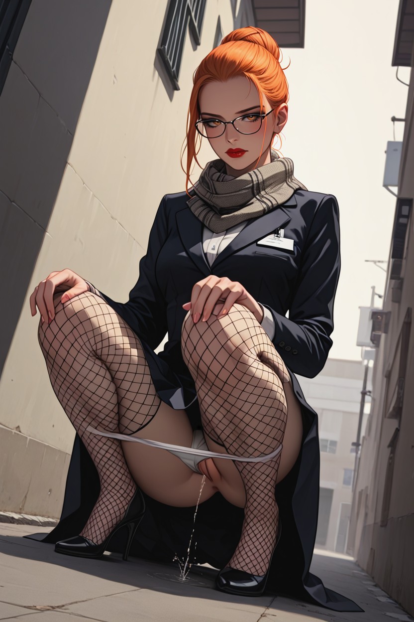 Constipated, Alley, Hunched Down To Knees AI黄漫