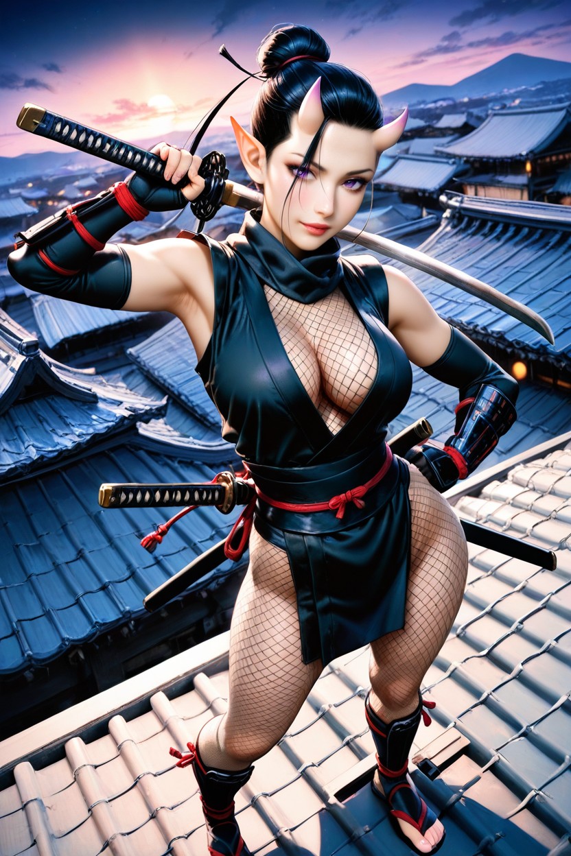 Athletic Body, Holding Katana, Snatched Waist Porno IA Hentai