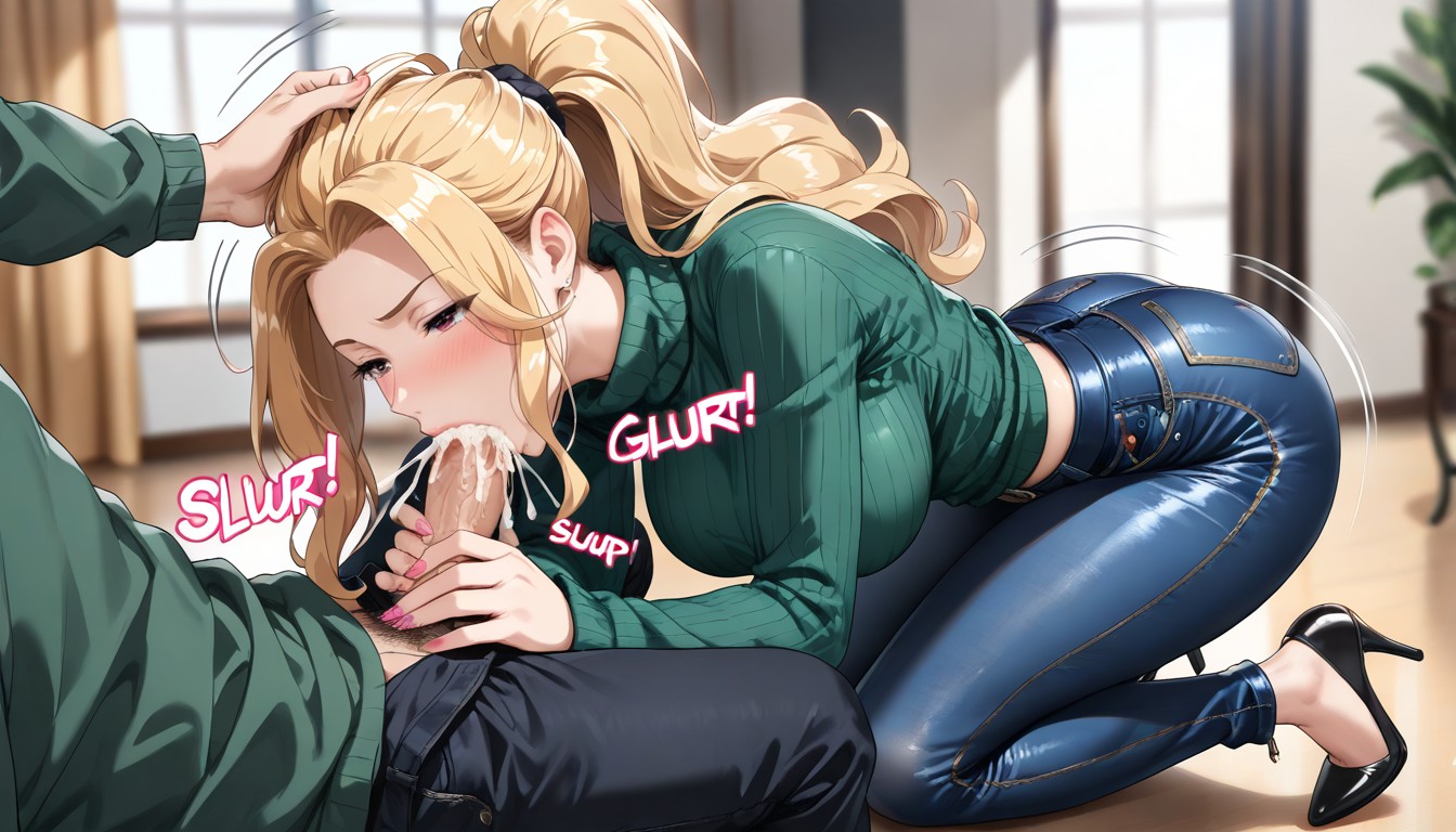 Thick Hair, Happy, Man With Pants Down Hentai IA