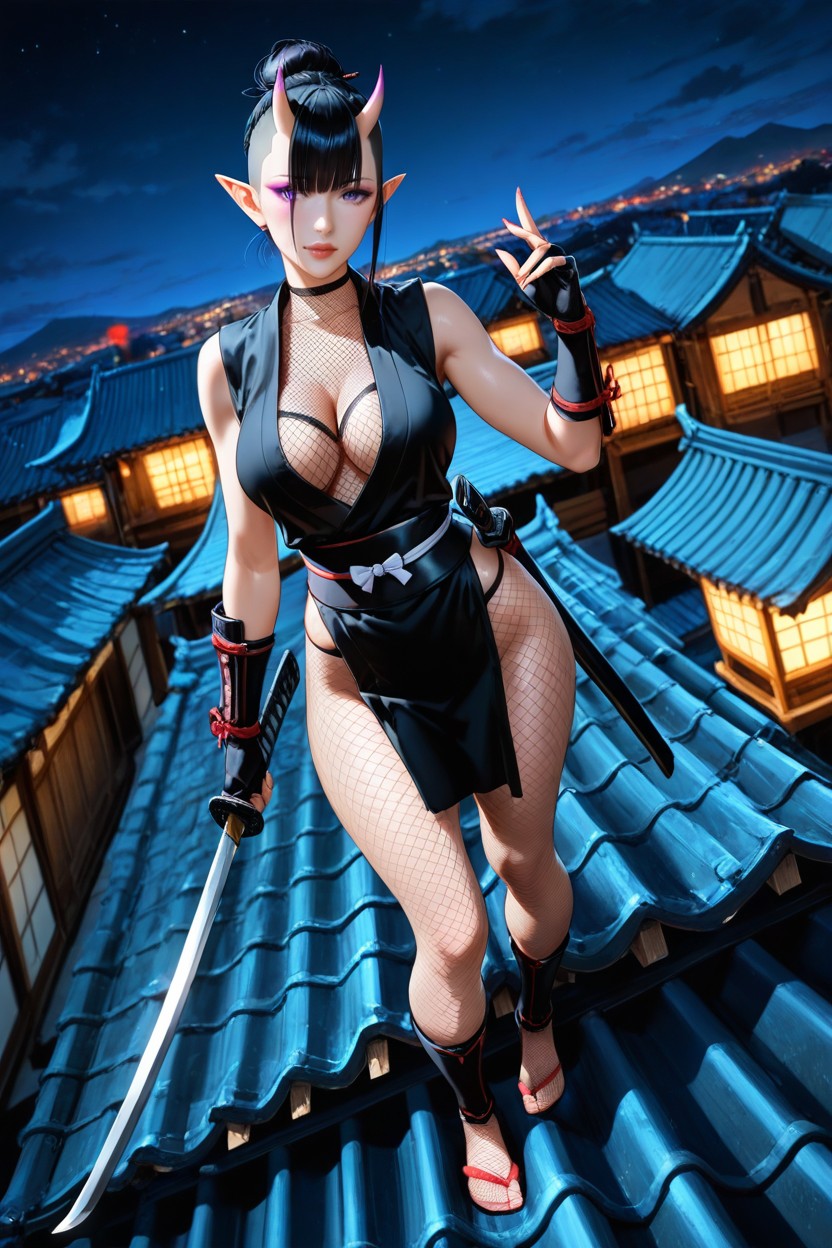 Hair Above Right Eye, 18+, Night Hentai IA