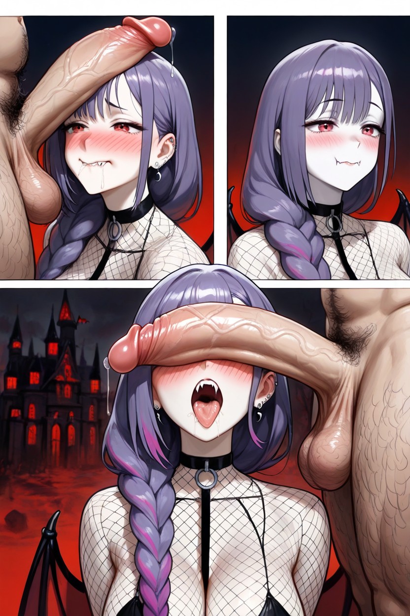 Cosplay Vampire Woman With Pale Skin, Extremely Hairy Testicles, 25+ Hentai AI Porn