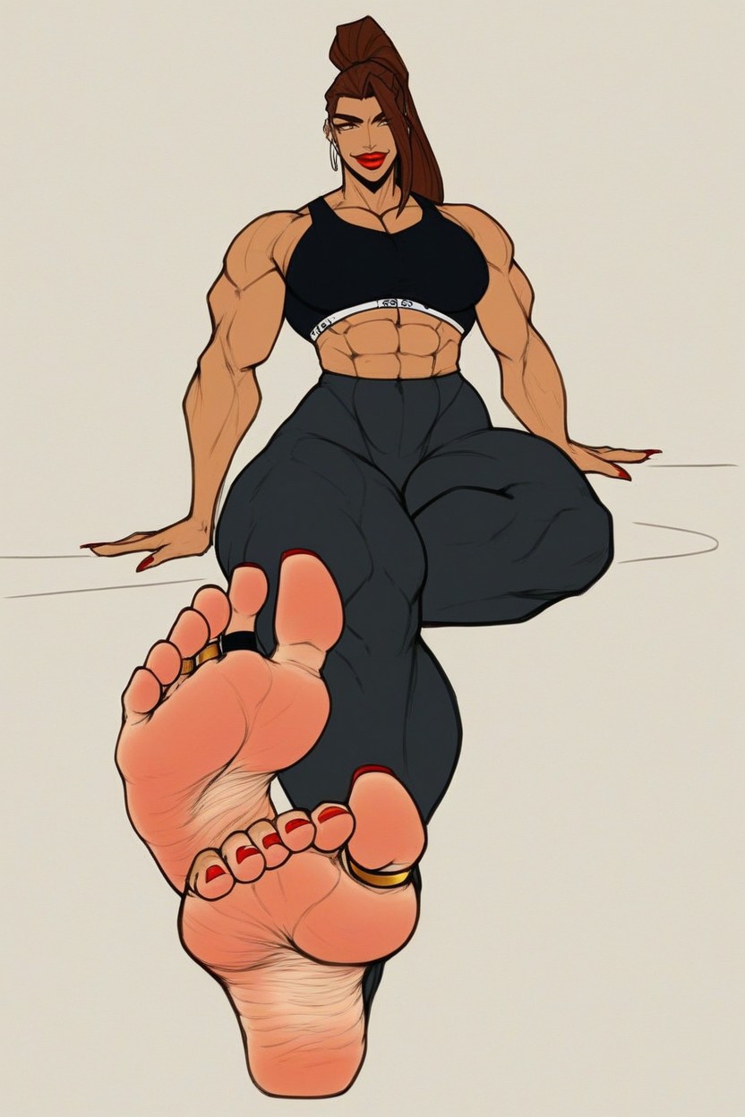 Large Surface Area Of Feet, Pronounced Foot Bonyness, Long Toes Hentai IA