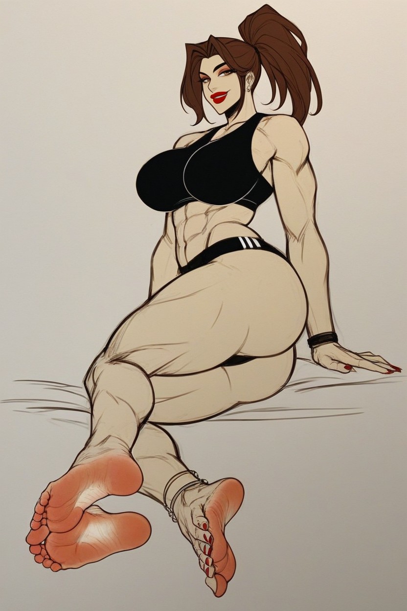 Black Sports Bra, Wrinkled Lips, Very Large Width Of Feet Hentai IA