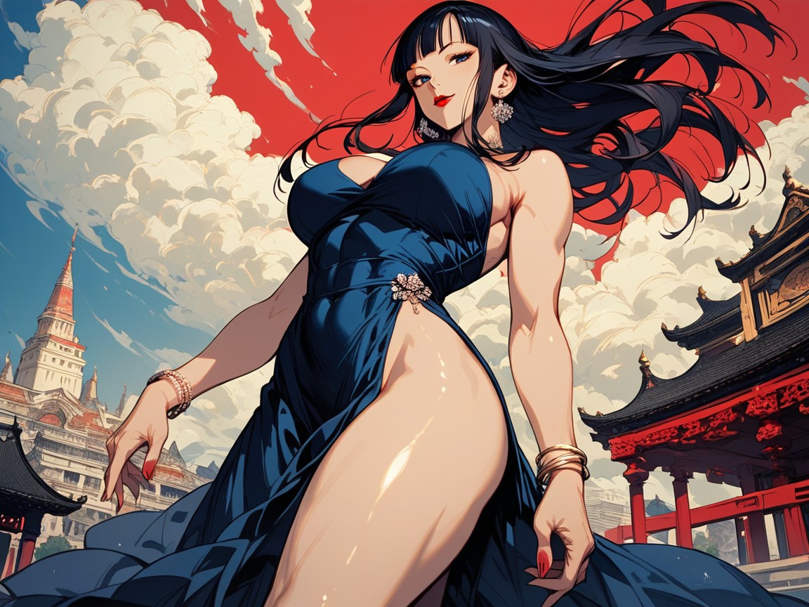 Yeux Bleus, Gros Seins, Clouds Porno IA Hentai
