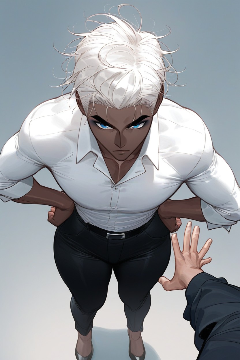 White Hair, Culo Grande, Perfect Skin Hentai IA