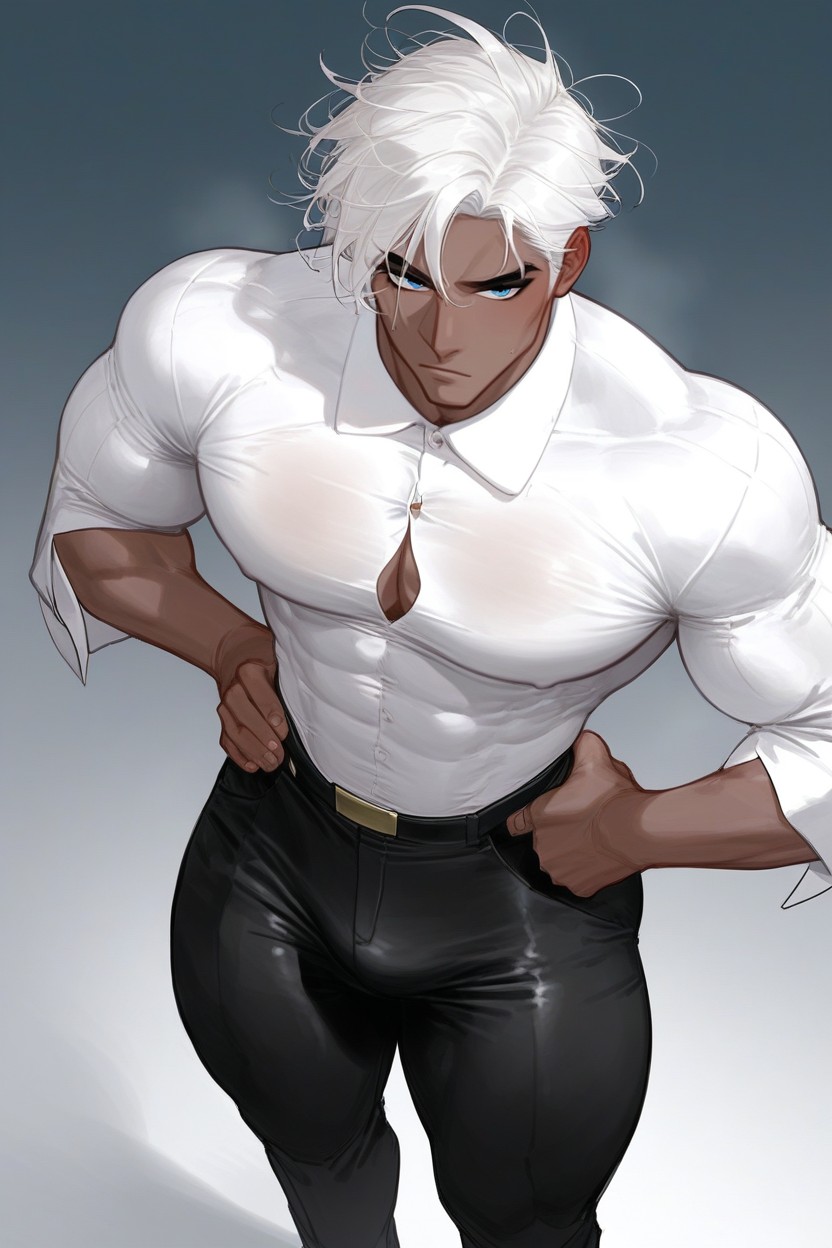 Male, Skinny, Black Slacks Pants Hentai AI Porn