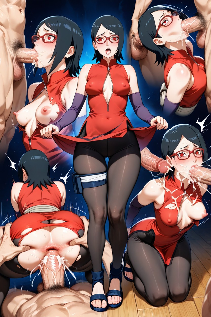 Torn Apart Outfits, Spread Long Toes, Smooth Knees Gangbang Hentai AI Porn