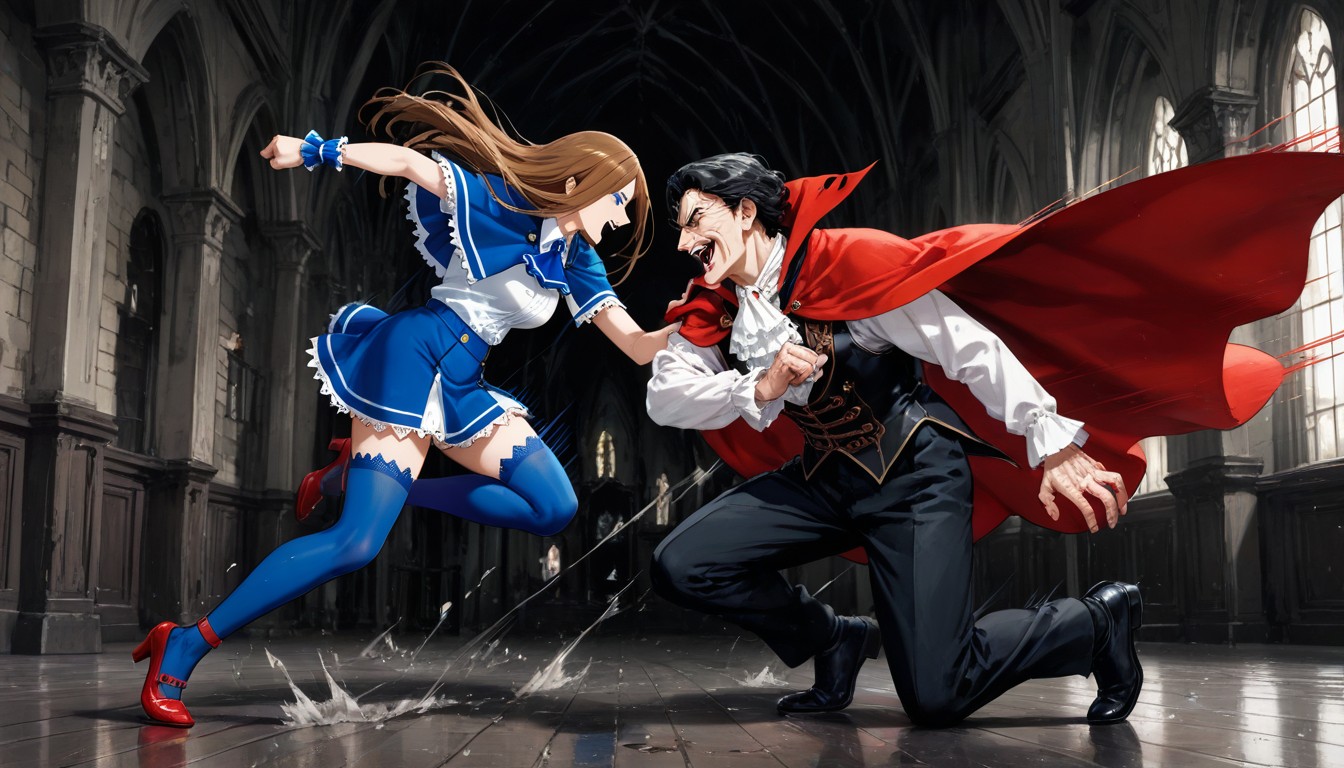Dracula Outfit, Duo, Motion Lines Hentai AI Porn