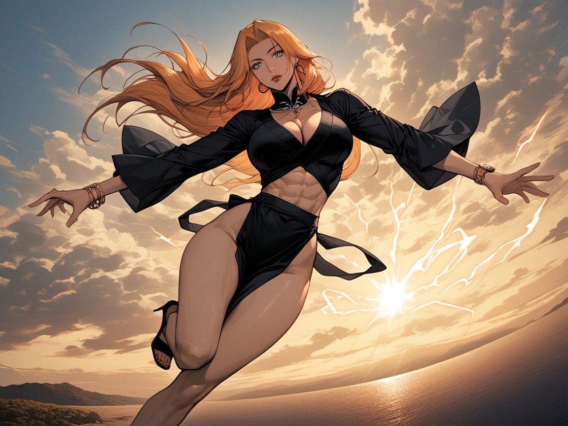 Flying Pose, Wide Angle, Perfect Resolution Hentai AI Porn