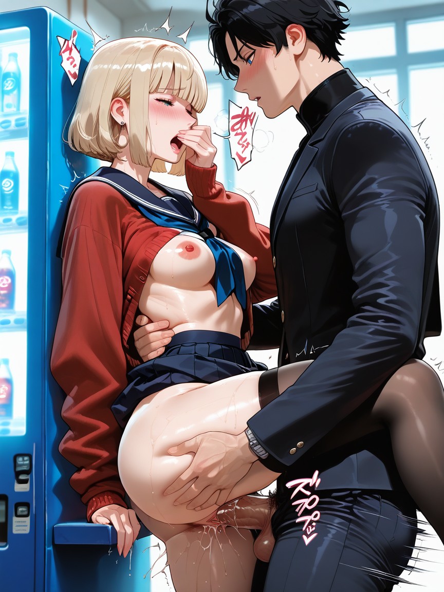 Japonés, White Wall, Sorprendida Hentai IA