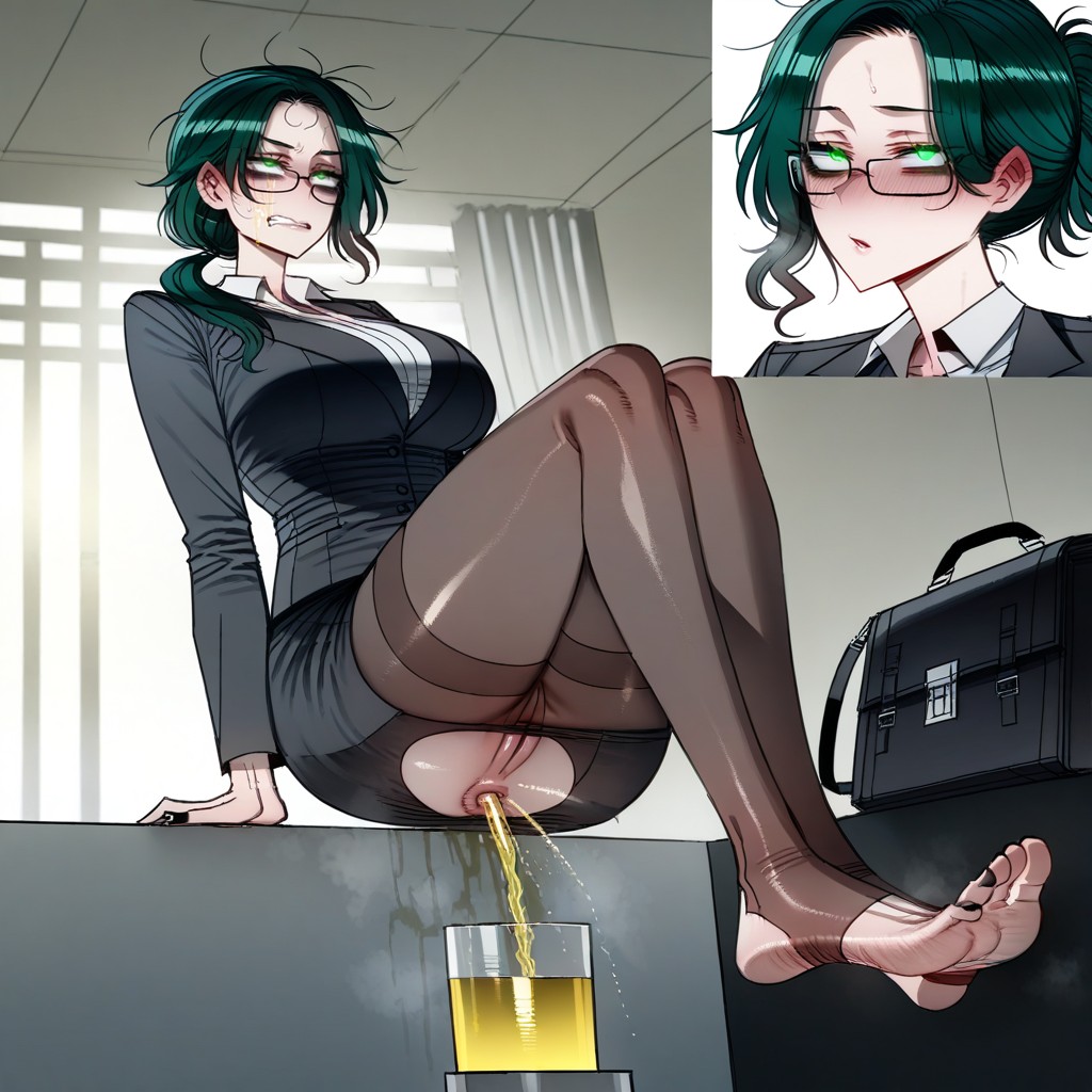 Messy Hair, Mirando Al Espectador, Large Breasts Hentai IA