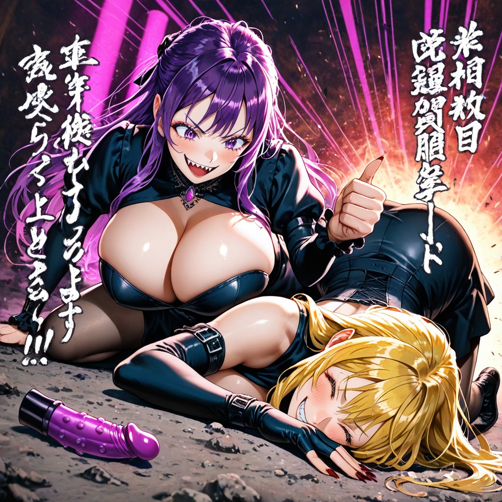 Japanese Text Bubbles, Girls, Vivid Colors Hentai IA