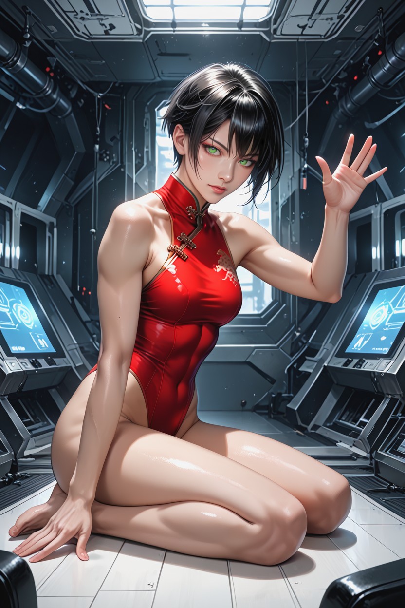 ベリーショートヘア, Perfect Eyes, Highly Detailed ヘンタイAIポルノ