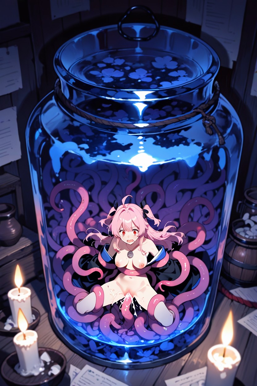 Pink Tentacles, Tentáculos, Japanese Ropes Everywhere Hentai IA