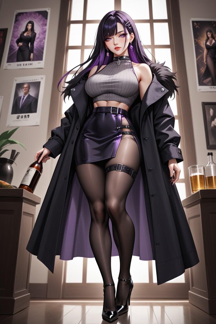 Asian, 18+, Black Stiletto Heels Hentai AI Porn
