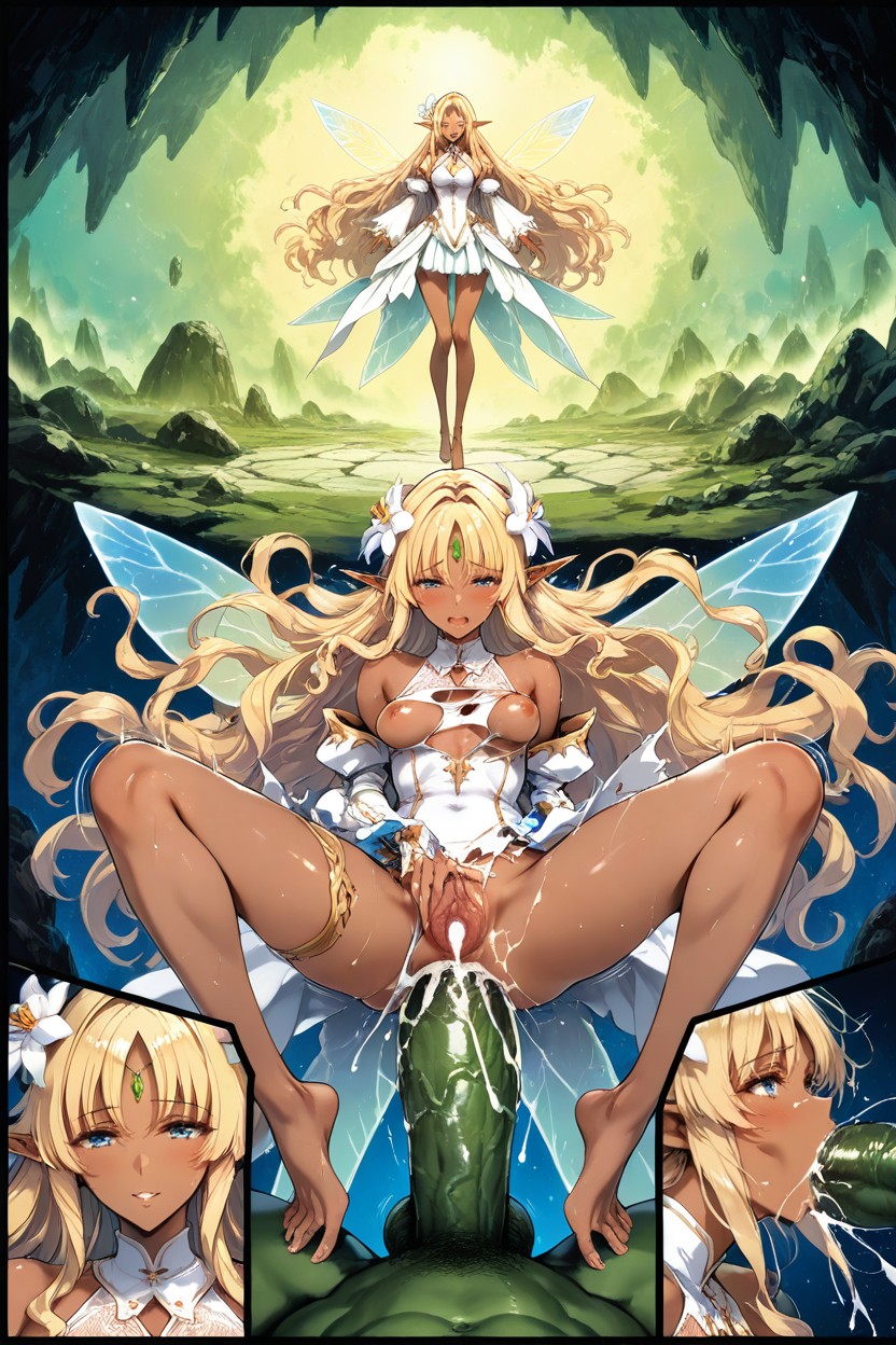 Bouncing Spherical Breast, Fairy Wings, Masterfully Smooth And Refine Faces Hentai AI Porn