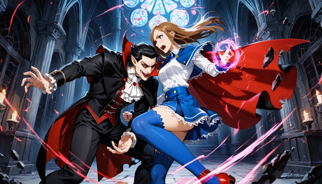 25+, White And Blue Skirt, Fighting Hentai IA
