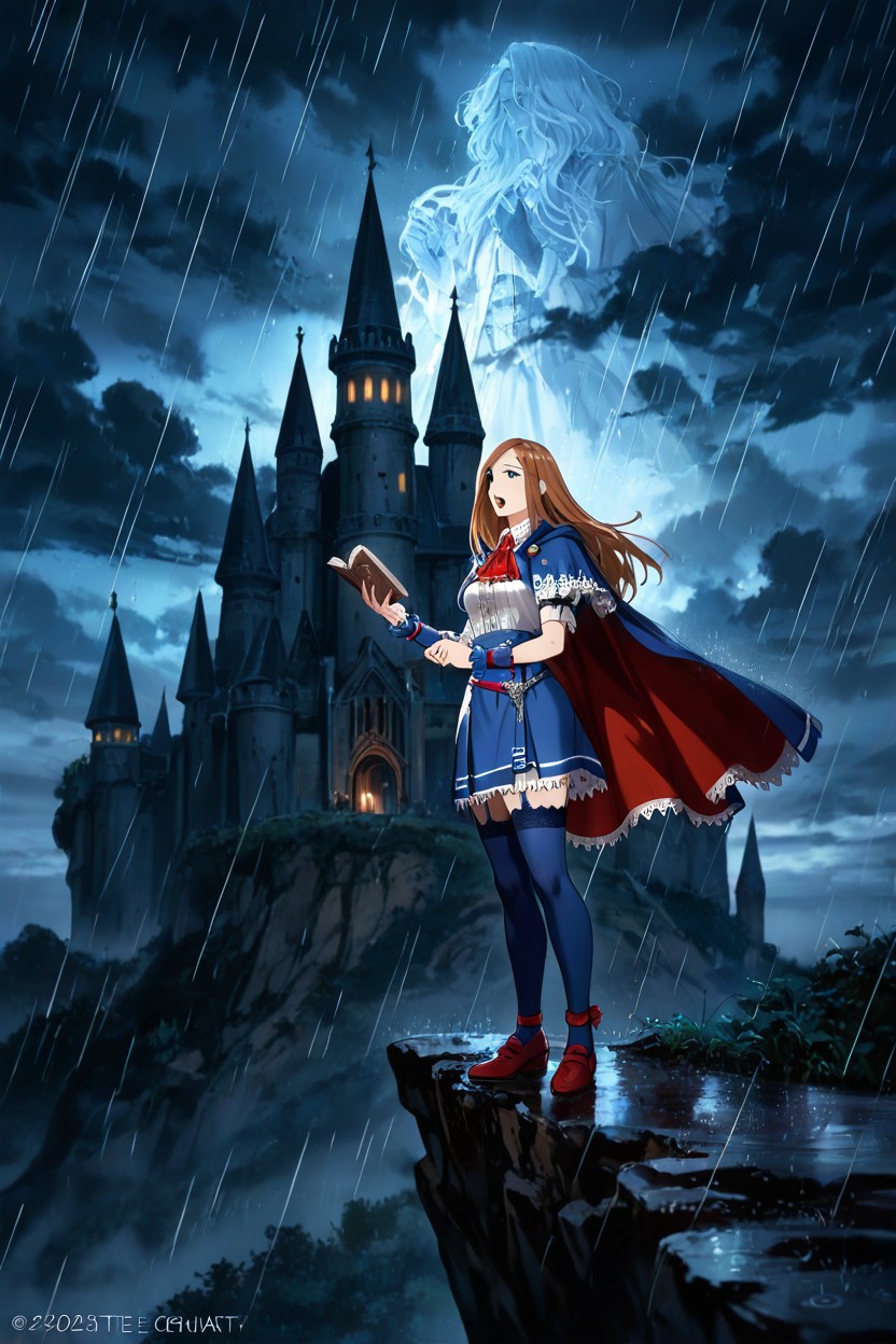 Dark Skies, Lighting In The Sky, Open Mouth Hentai AI Porn