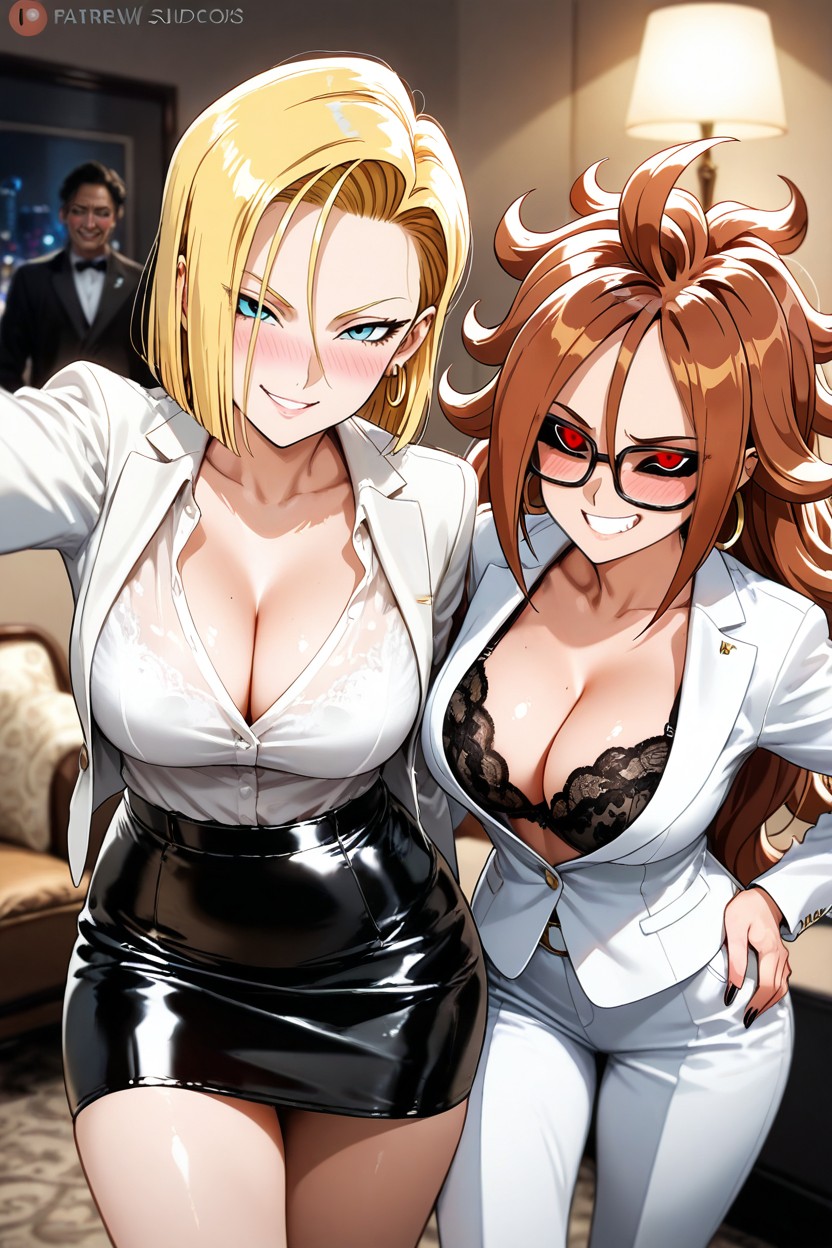 A Luxurious Living Room, 2 People, With Her Brown Hair Hentai AI Porn