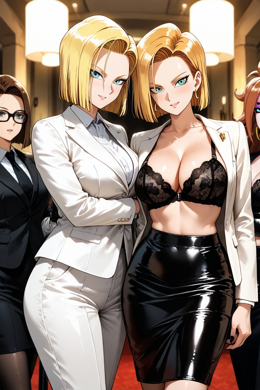 A Wicked Smile, Two People, Standing Confidently In A Luxurious Room Hentai AI Porn