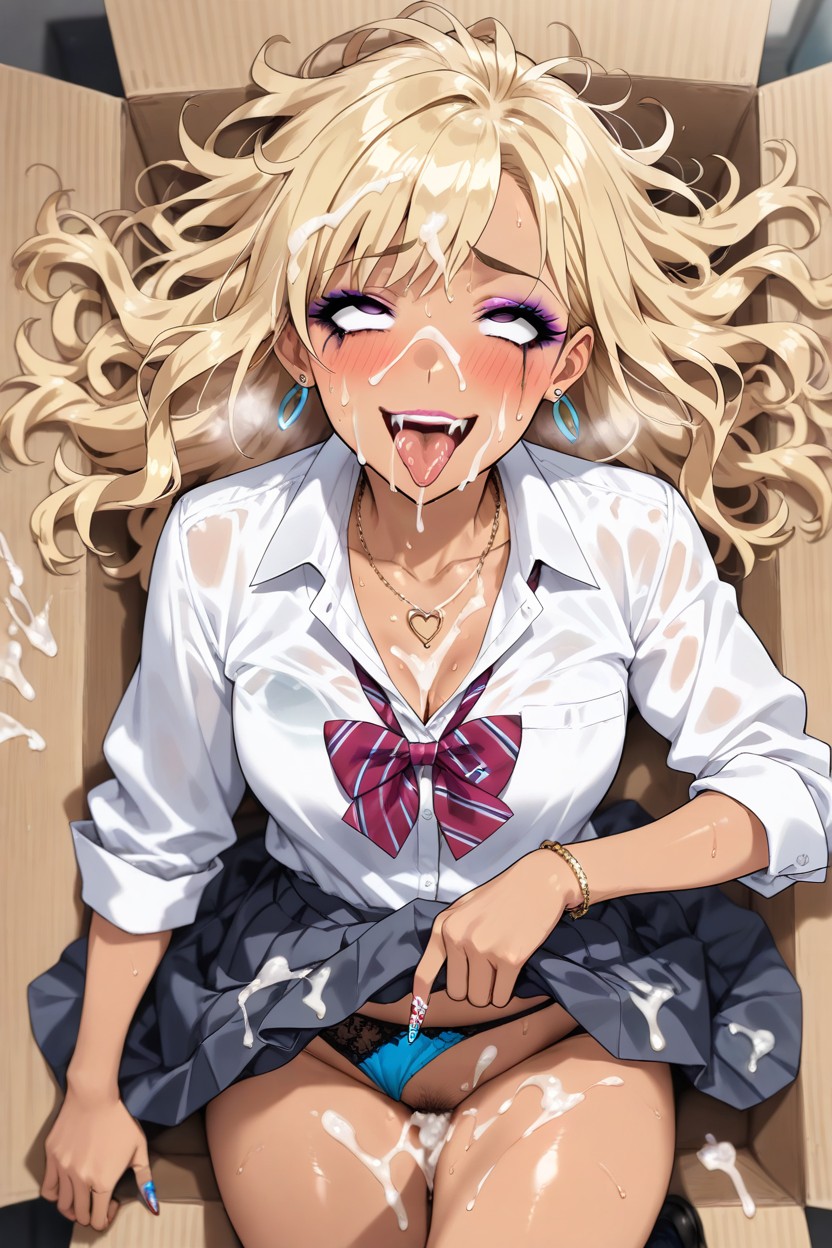 Uniform Disheveled, Nail Art, Cum On Face Hentai AI Porn