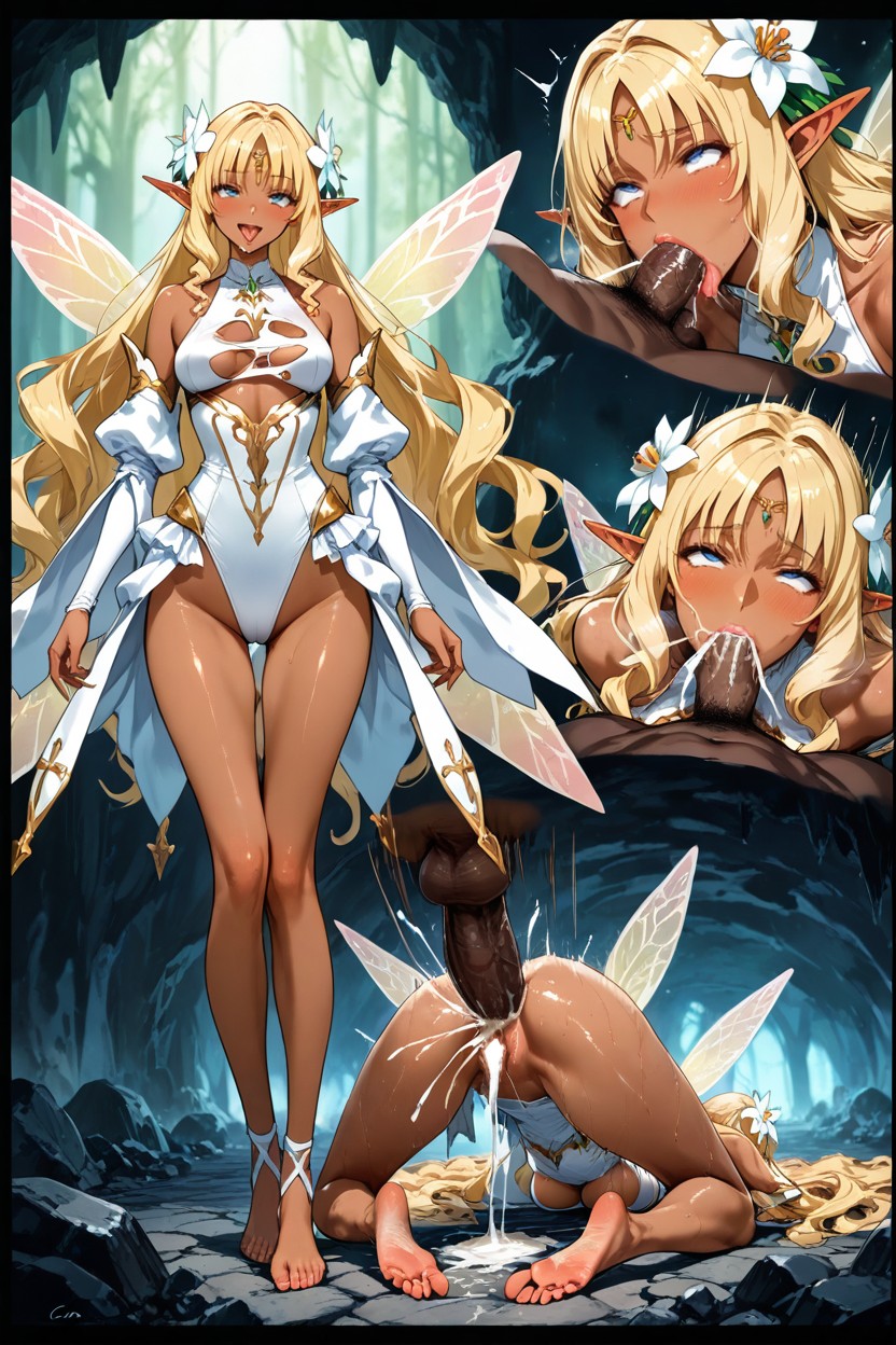Expressive Motions, Masterfully Dynamic Linework, Dark Skin Elf Hentai IA