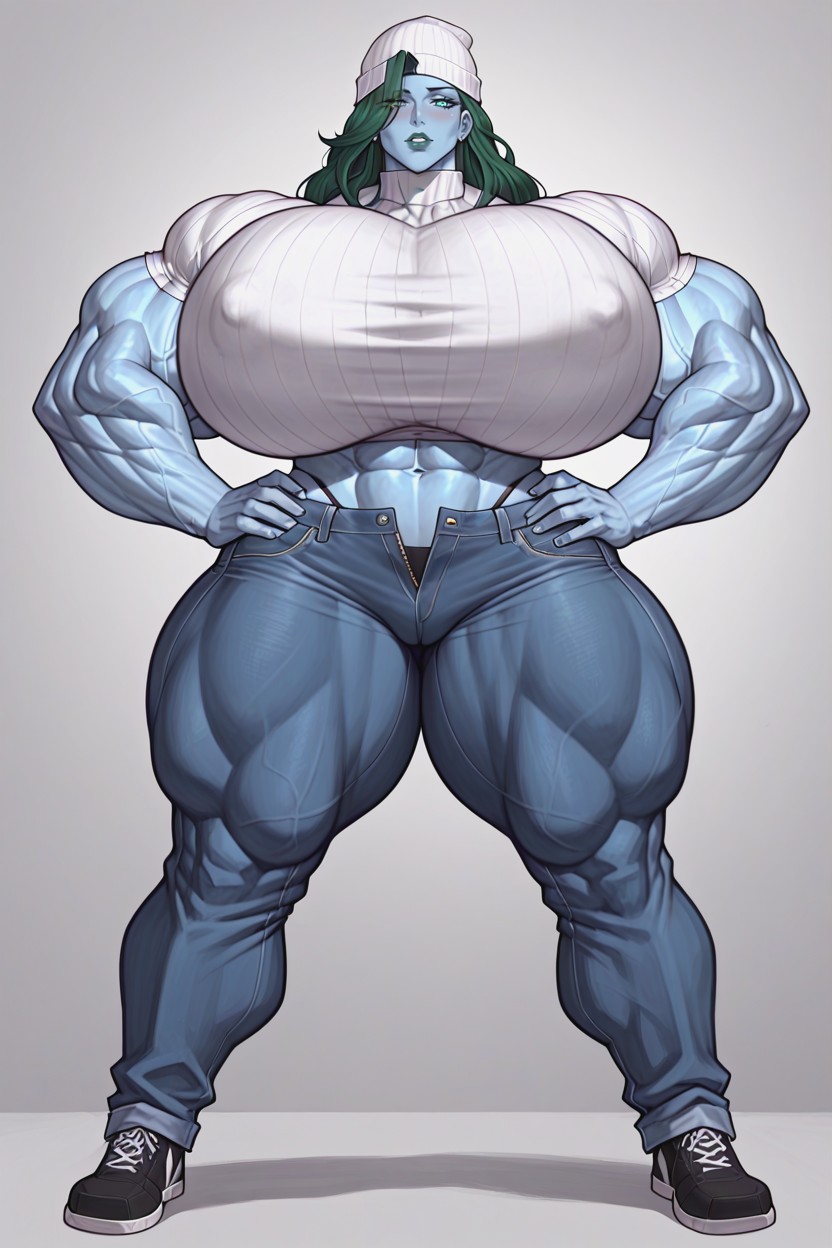 Hyper Muscular Arms, Massive Breasts, Ultra Muscular Hentai AI Porn