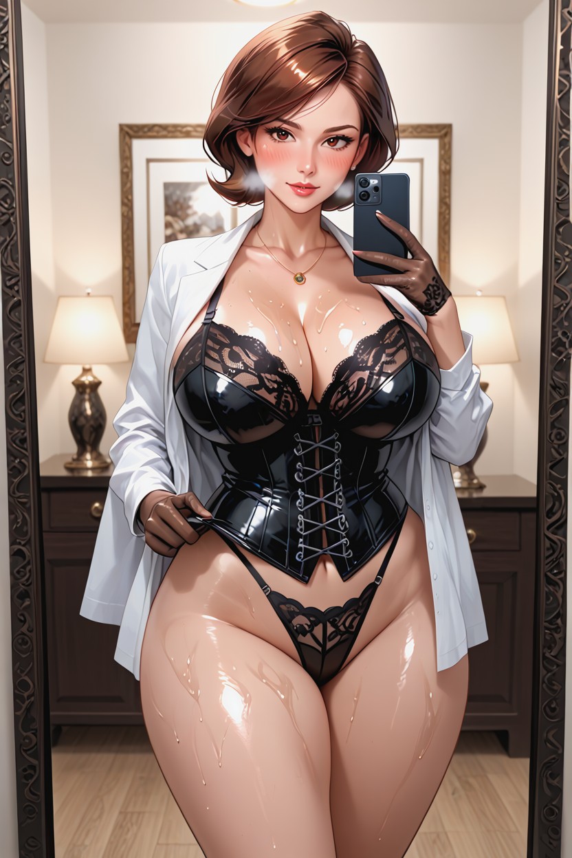 Cleavage, Looking At Viewer, Detailed Hentai AI Porn