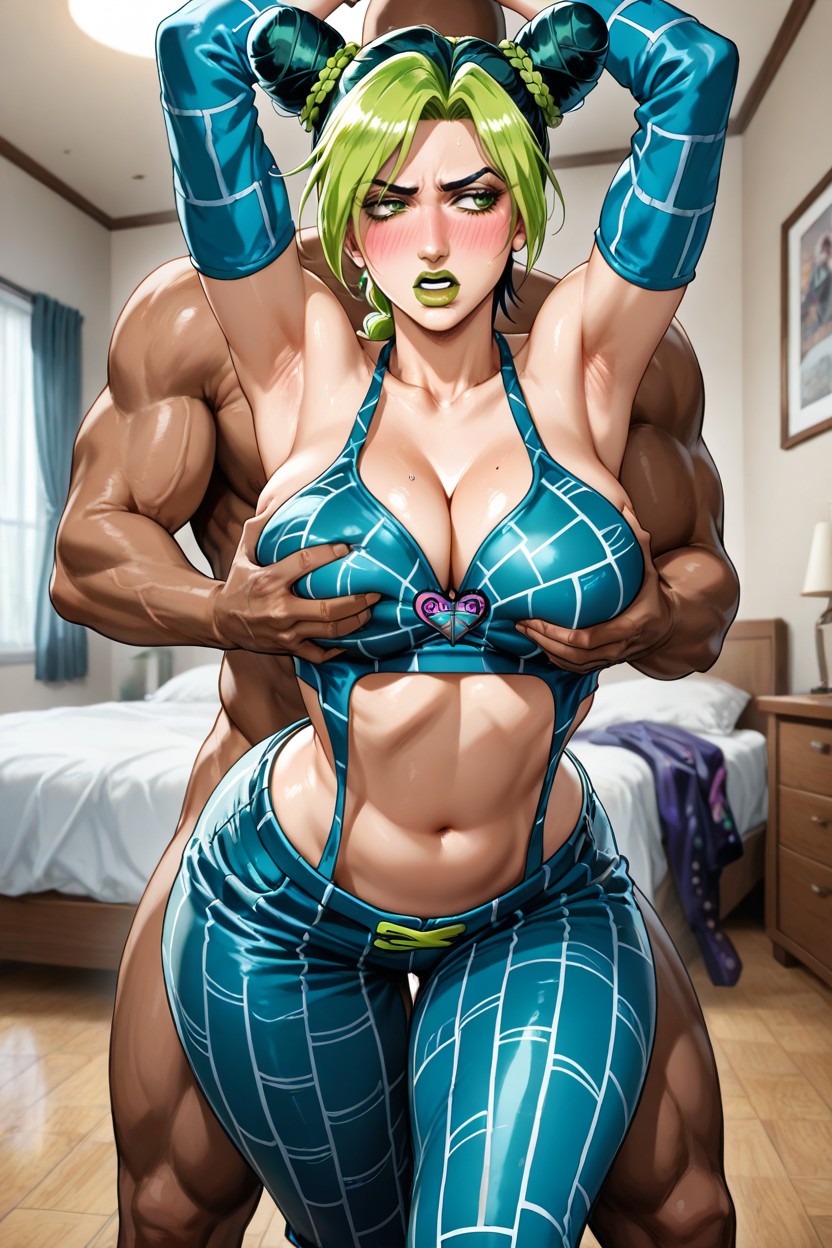 Jolyne Getting Fucked By A Man, Jolyne Embarassed, Comic Art Style Hentai AI Porn