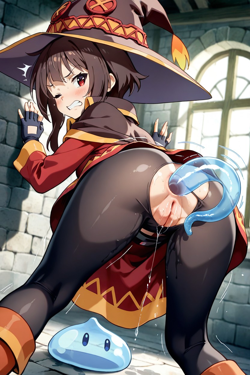 Small Ass, Pussy Juice Running Down Thighs, Shocked Hentai AI Porn