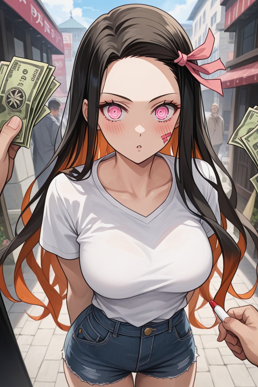 Pink Eyes, Medium Breasts, Perfect Eyes Hentai AI Porn