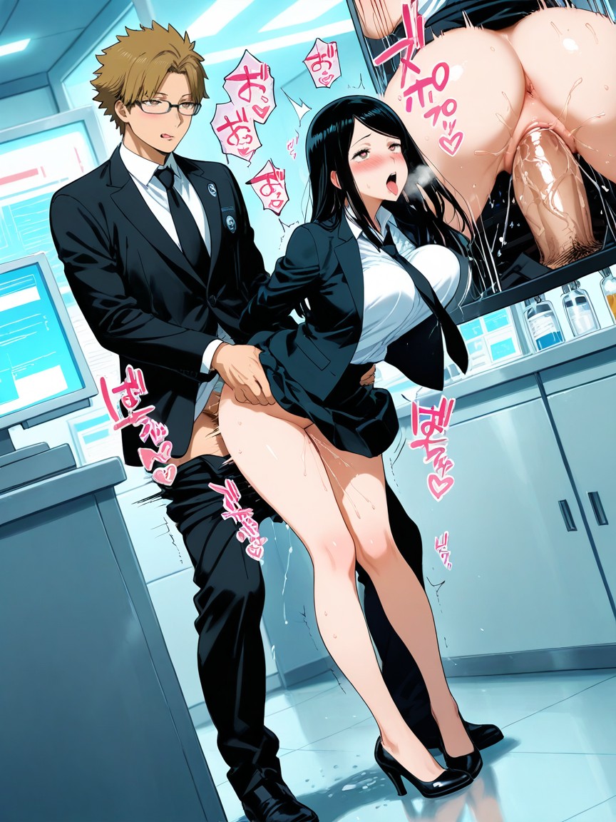 Black Hair, Large Penis, Look At Partner Hentai AI Porn