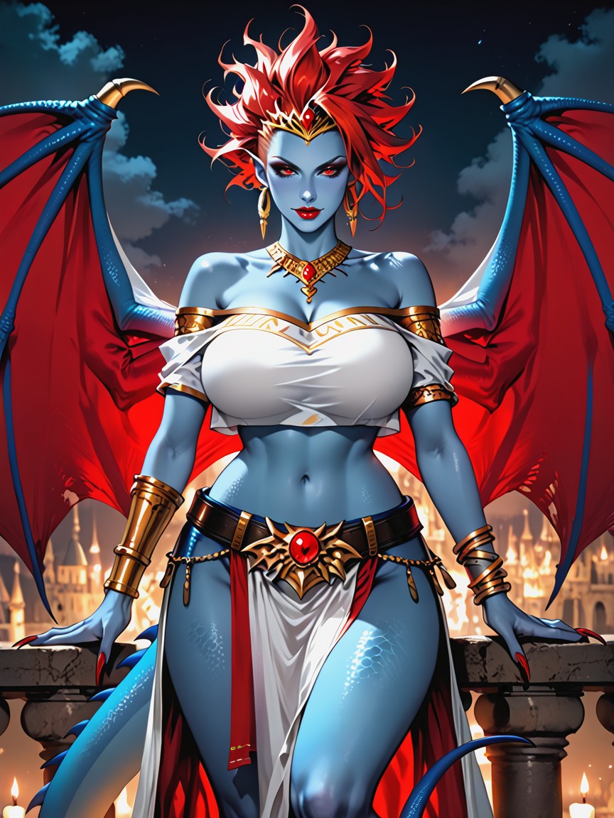 Red Eyes, 25+, Blue Skin Hentai AI Porn
