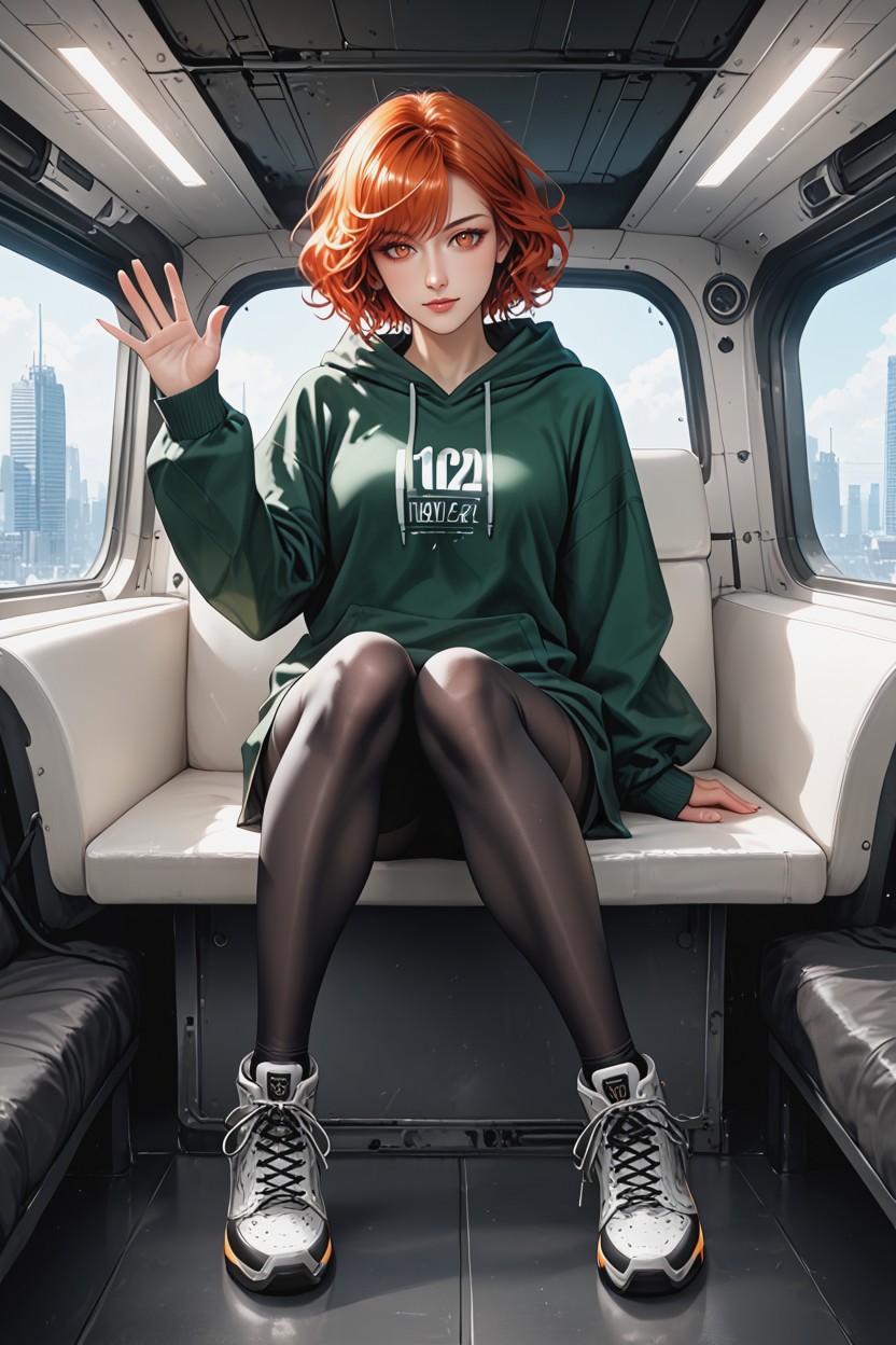 Very Short Hair, Detailed Face, Skinny Hentai AI Porn