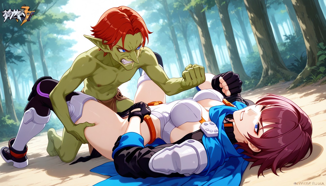 One Against One, Fight Clothing, Female Taller Than Goblin Hentai AI Porn