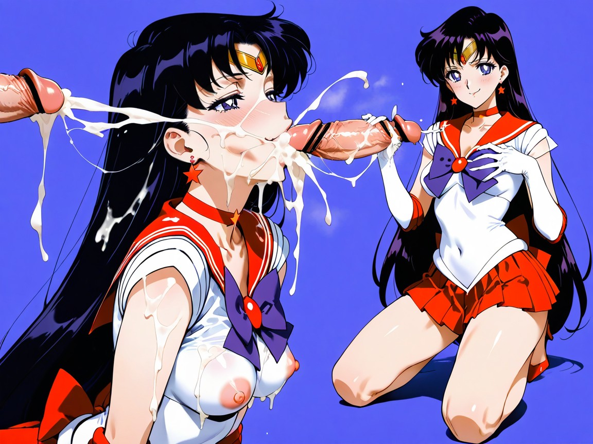 Agarrándose Las Tetas, Cuerpo Completo, Sailor Mars Hentai IA