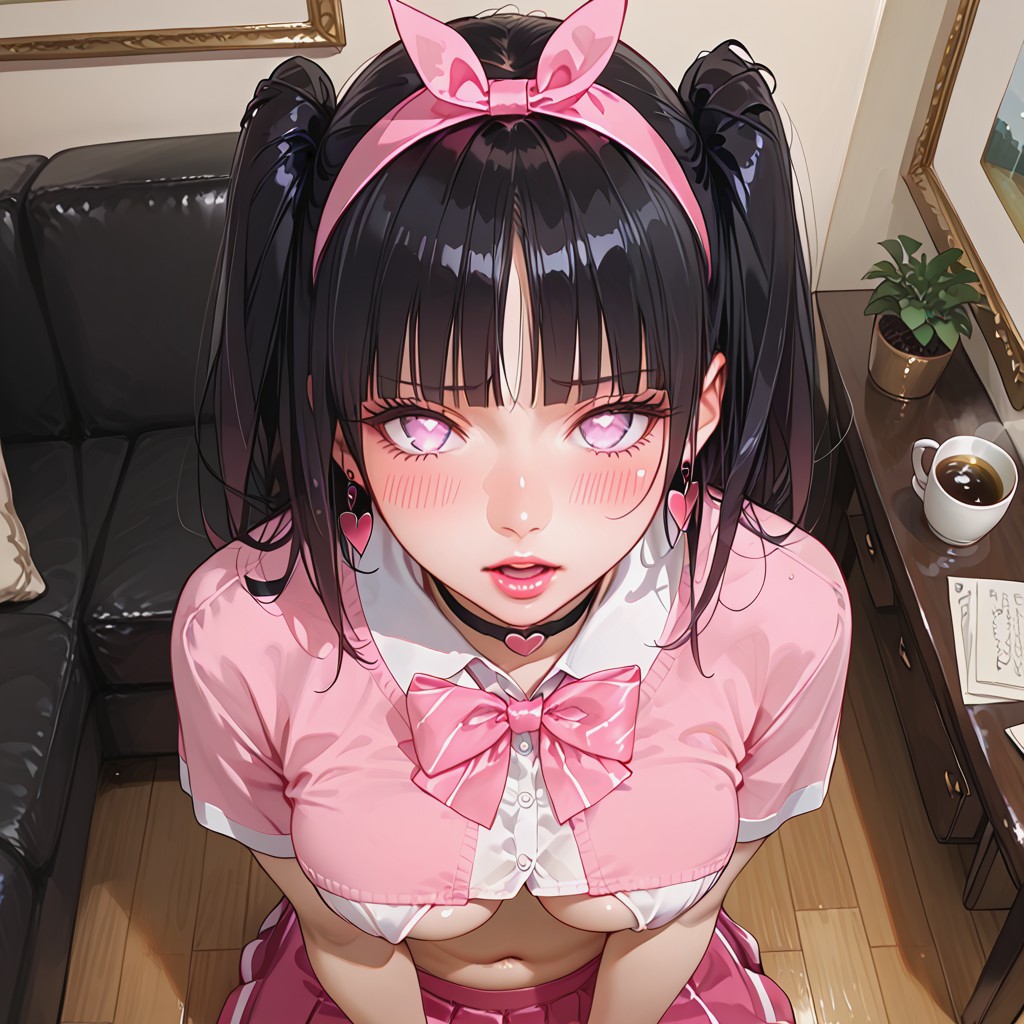 Shiny Skin, Blush, Hair Bow Hentai AI Porn