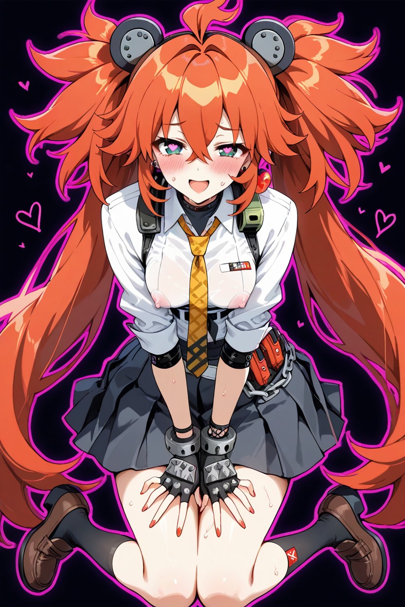 Earrings, Arched Back, Dark Outline Hentai AI Porn
